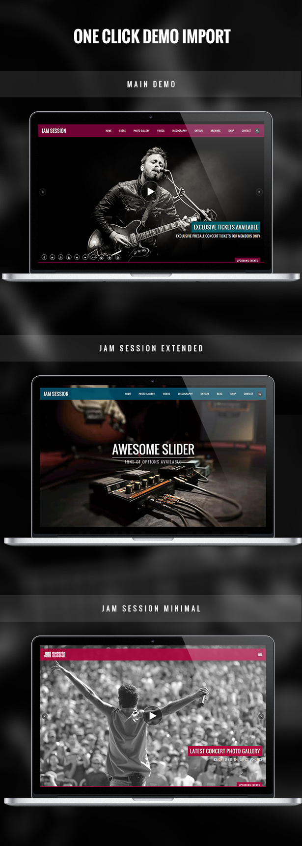 Music WordPress Theme - JamSession - One Click Demo Import